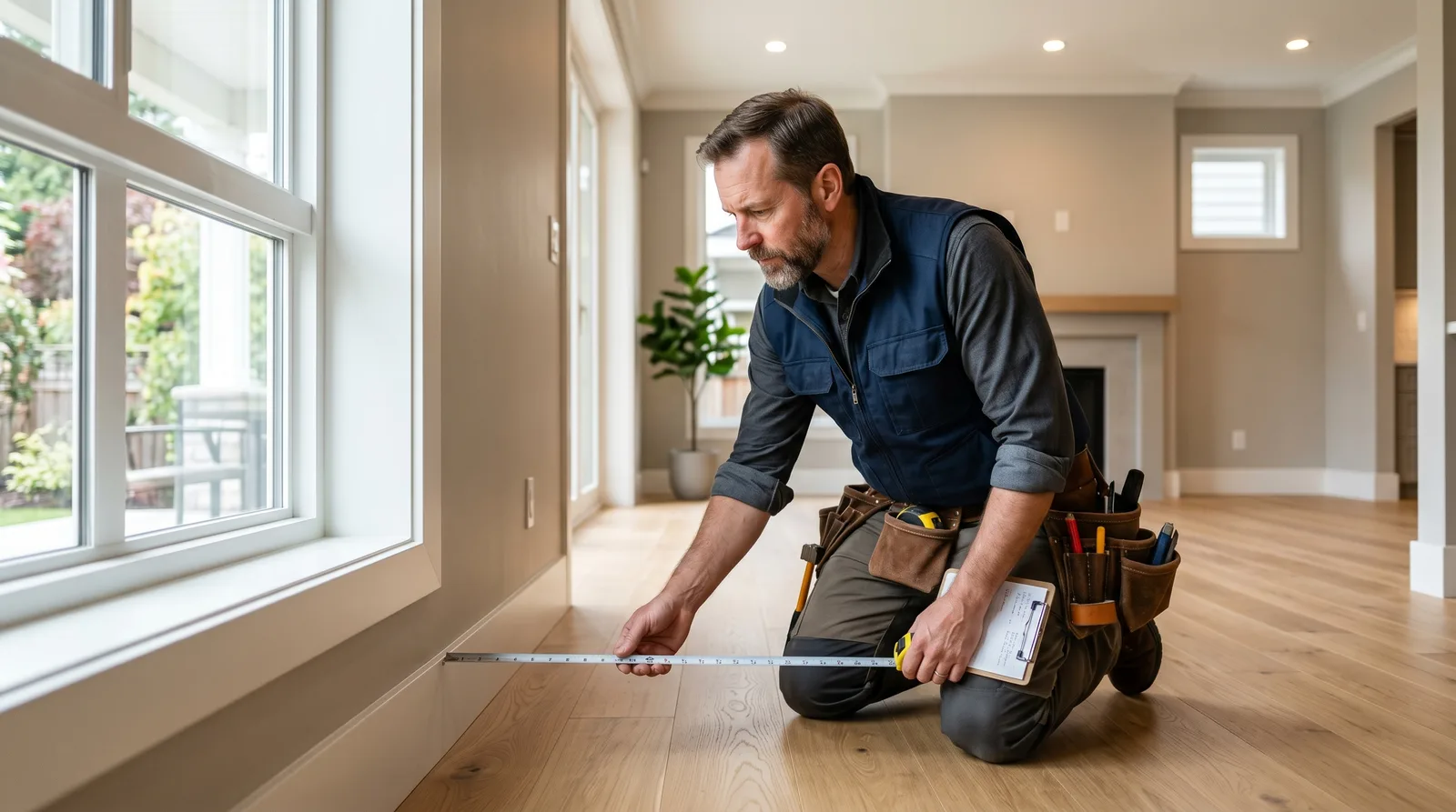 Contractors technician on the job