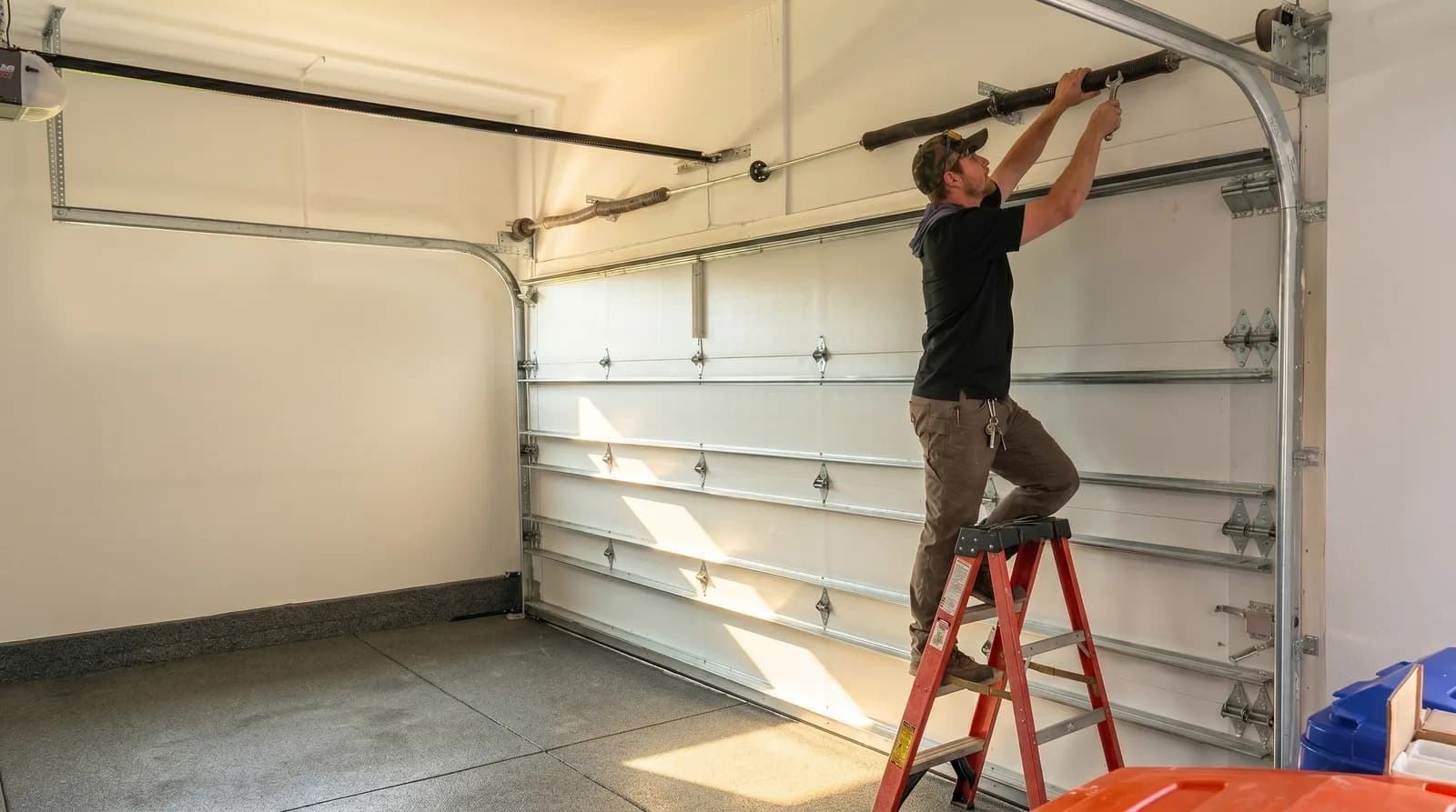 Garage Doors technician on the job